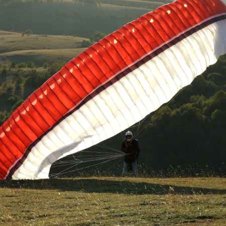 Red and White Parachute